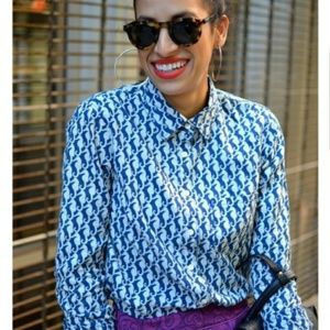 J. Crew Women's Button Down Boy Shirt in Seahorse